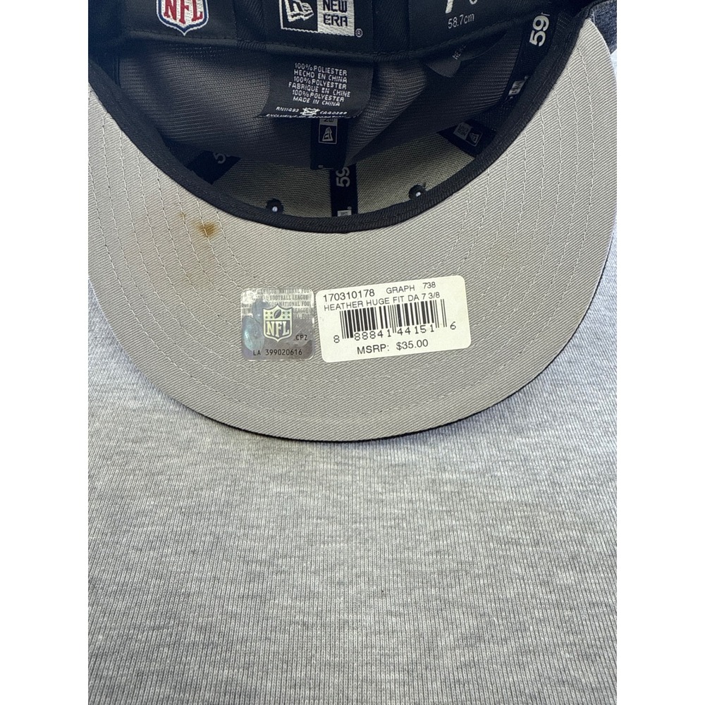 New Era‎ Dallas Cowboys 59FIFTY Fitted Hat 7 3/8 NFL Heather Gray Black Star Cap - Picture 7 of 7